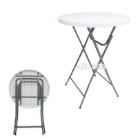 Table de Cocktail pliante en plastique de 110cm de hauteur avec couvercle en Spandex
