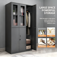 Armoire de rangement de bureau moderne pliable et réglable en acier, haute visibilité, pour usage scolaire et domestique