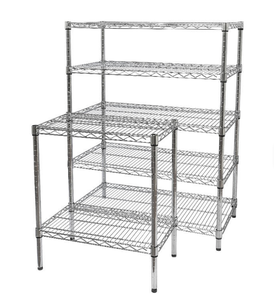 Oem ODM Chrome mạ dây kệ giá 5 lớp có thể điều chỉnh kim loại lưới kệ cho cửa hàng nhà kho - Product Image 1