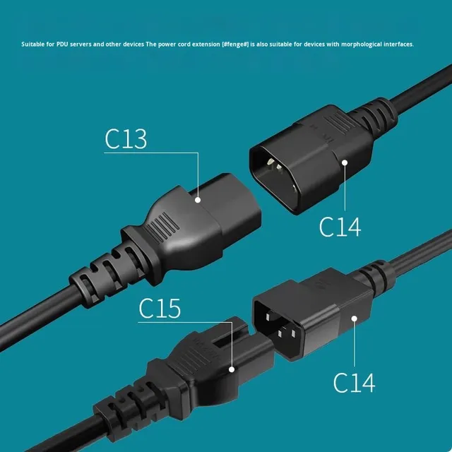 Anti-Tangle Anti-Pull UPS Server Adapter Cable C13-C14 Color Display Power Cord Chassis Pin Tail Plug-In Female End Type IEC