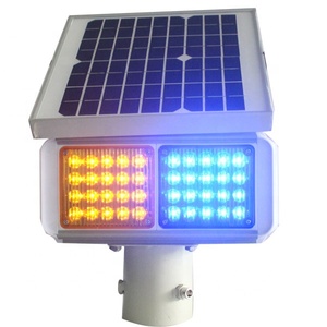 Luz de Advertência Solar CadSolar Vermelha e Azul com 20 LEDs, IP65, Visibilidade de 1000m, Operação 24h, 40 Flashes/Min, Segurança no Tráfego - Product Image 4