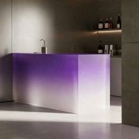 Comptoir de bar lumineux à LED RVB dégradé, îlot de bar moderne pour la maison, comptoir de bar à vin commercial personnalisé pour restaurant, club, hôtel
