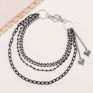 Chaîne de taille unisexe Yueli en alliage de zinc avec pendentif cœur, double couche, style hip-hop, pour un usage quotidien. - Product Image 3
