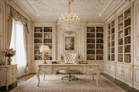 Conception d'intérieur sur mesure pour salon rose romantique, ensemble de meubles de luxe de style palais français, plan de décoration de villa clé en main