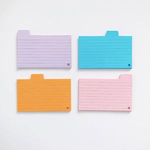 การ์ดแฟลชสำนักงานหลากสี ขนาด 3.5x5 นิ้ว หน้าว่างพร้อมเส้นบรรทัด 100 แผ่น วัสดุ PET กระดาษแบบถอดได้ บรรจุ 1 แพ็ค - Product Image 3