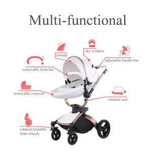 Passeggino 3 in 1 in Pelle PU a Forma di Uovo con Seduta Alta, Sistema da Viaggio Pieghevole con Seggiolino Auto EN 1888 - Product Image 3