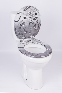 <span class=keywords><strong>Tapa</strong></span> de Inodoro Moderna con Diseño de Gota de Agua en Gris, Asiento de Inodoro <span class=keywords><strong>Familiar</strong></span> para Baño - Product Image 3