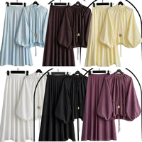 Ensemble pour femmes, mode décontractée, ensemble polyvalent en deux pièces, haut ample pour femmes + jupe, ensemble en deux pièces