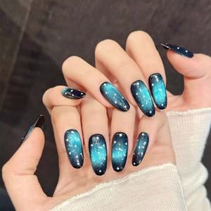 Nuevo Producto Lanzado, <span class=keywords><strong>Uñas</strong></span> Hechas a Mano con Diseño <span class=keywords><strong>de</strong></span> Flores y Diamantes Negros, Diseño <span class=keywords><strong>de</strong></span> Vaca con Diamantes Blancos, Combinación <span class=keywords><strong>de</strong></span> Colores Retro Única - Product Image 5