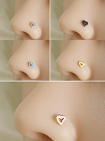 Anneau de nez en acier chirurgical 316L, forme cœur creux, clou de nez en L à vis, boucle d'oreille hypoallergénique pour cartilage, pour peaux sensibles