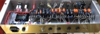 Amplificateur de guitare personnalisé 1959 Plexi câblé à la main, tête 50W, volume principal et boucle, tubes JJ, rayures dorées en couleur violette