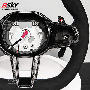 Para BMWS G30 G20 G22 G05 G06 G08 G15 G82 G80 <span class=keywords><strong>1234567</strong></span> Series Volante de fibra de carbono de cuero perforado personalizado - Product Image 6