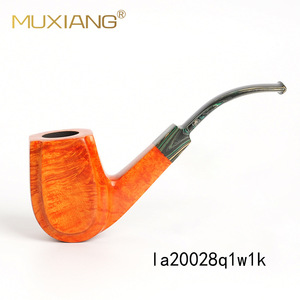 Bent Type Briarwood Tobacco Pipe With Vulcanized Rubber Mouthpiece Handmade Solid Wood Pipe Zhejiang Origin - Product Image 4
