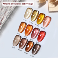 Nouveau design 2025 – Vernis à ongles gel UV/LED non toxique effet œil de chat, 12 couleurs, 15 ml, pour automne et hiver – Fournitures pour ongles OEM/ODM
