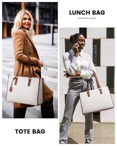 Fashion Casual Quilted 3 in 1 <strong>Ladies</strong> Handbag Purse Lunch Picnic <strong>Laptop</strong> Work Tote <strong>Bag</strong> with Insulated Cooler Compartment for Women - Product Image 6