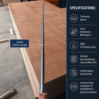 Contrachapado de Grado Marino, Contrachapado Impermeable WBP con Pegamento Fenólico, Lámina de Contrachapado Marino para Encofrados de Construcción