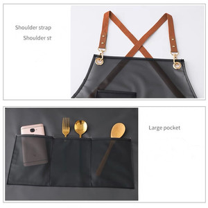 New Style <b>Apron</b> Waterproof and Oil-Proof Suspenders Fashionable Korean Style Smock Home Kitchen Cooking Women's Tpu Work Clothes - Product Image 6
