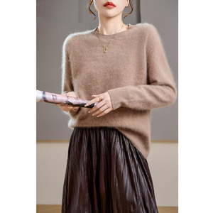 Maglione comodo a girocollo da <span class=keywords><strong>donna</strong></span> in tinta unita Casual maglieria quotidiana da <span class=keywords><strong>donna</strong></span> - Product Image 5