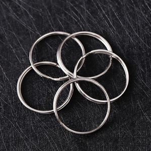 Double Ring Key Ring <b>Metal</b> Round White Nickel For <b>Bracelet</b> Making Jewelry Findings - Product Image 4