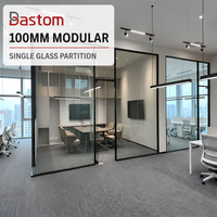 Cloison modulaire insonorisée à impact élevé de 100 mm avec cadre en aluminium intégré pour tours de bureaux commerciaux