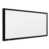 Écran de projection laser 4K UHD SCREEN PRO 150 pouces 16:9, cadre fixe en aluminium noir velours de 90 mm de largeur, blanc mat, son