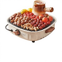 Acorn Nouveau Poêle Électrique Carré en Métal 1400W Écologique Sans Fumée avec Grille de Cuisson pour Barbecue, Camping et Usage Domestique Intérieur