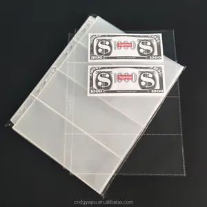 4 bolso moeda transparente titular papel dinheiro Protector PP página