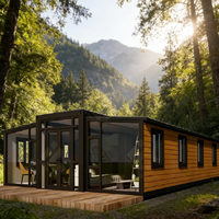 Maison conteneur portable, acier préfabriqué, mobile sur roues, kit plat, de petite taille à luxe, pour logement, bureau et usage extérieur