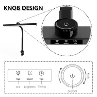 Lampe de bureau LED électrique minimaliste avec interrupteur à bouton, bras articulé flexible réglable, tête de lampe large blanche pour salle de lecture