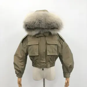 New fashion real sheep wool inner liner workwear short style ladies jackets parka winter coat women