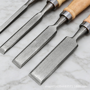 Jeu de ciseaux à bois Firmer 4 pièces 1/4 1/2 3/4 1 pouce, droits et plats, outils de menuiserie, manche en hêtre, acier au chrome vanadium - Product Image 5