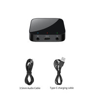 Récepteur-émetteur Bluetooth 5.3 avec batterie, adaptateur audio sans fil stéréo HiFi 3,5 mm Aux pour kit voiture, enceintes, casque, TV