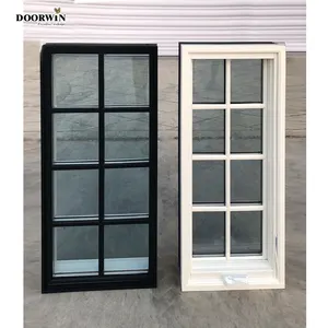 Doorwin Modern Double Glazed Casement Windows Black Wooden Crank Open Soundproof For Hotel Use Residential Application