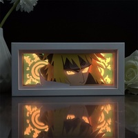 Lampe en papier découpé Anime Hokage, lampe rectangulaire en papier 3D, décoration de table pour chambre à coucher, dortoir, cadeau, cadre photo, peinture