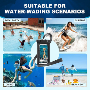 Bolsa Impermeable para Teléfono Móvil, para Natación, Kayak, Correr, Trotar, con Correa para el Brazo y Cordón, en Oferta - Product Image 6