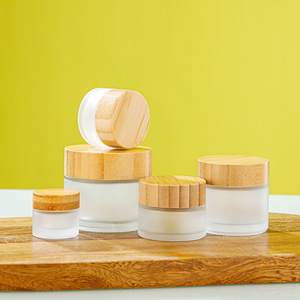 Factory Price Custom Color 5g 10g 15g 20g 30g 50g 60g 100g Face Cream <b>Glass</b> <b>Jar</b> <b>With</b> Bamboo <b>Wood</b> Grain <b>Lid</b> - Product Image 6