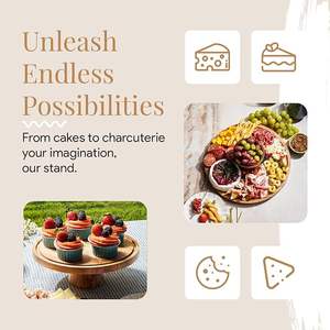 Acacia Wood Cake Stand mit Deckel-12in runder Kuchen halter 2-in-1 Dessert Tisch Display Set Charc uterie Board für Käse - Product Image 6