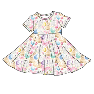 Personalizzato vari stampa manica corta bella ragazza festa abiti causali autunno bambini piroetta vestito da <span class=keywords><strong>4</strong></span> anni a 5 - Product Image 4
