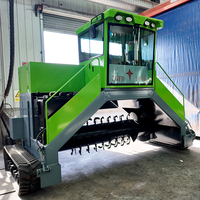 Machine à retourner le compost sur chenilles hydrauliques pour la production d'engrais organique à partir de déchets biomasse agricoles
