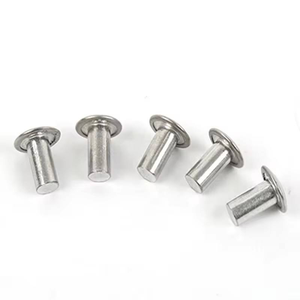 Fabrication et vente en gros de rivets ronds en aluminium massif avec capuchons en acier inoxydable, tailles standard DIN 4.5-8, finition polie - Product Image 1