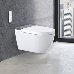 <span class=keywords><strong>WC</strong></span> Sospeso Smart in Ceramica Monoblocco con Telecomando, Scarico a Sifone a Getto, Sensore a Pedale, Apertura e Chiusura Automatica del <span class=keywords><strong>Coperchio</strong></span> per Uso Domestico - Product Image 1