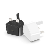 Vente directe usine – Chargeur mural électrique 20W PD avec prise UK Type-G, adaptateur d'alimentation USB-C à charge rapide, logo personnalisé OEM pour smartphone OTP