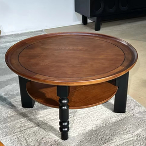 Wholesale Modern Retro Luxury Solid Wood Coffee <b>Table</b> Brown Simple Classic Design Living Room Furniture <b>Round</b> <b>Small</b> - Product Image 1