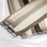 Extensions de cheveux humains Remy brésiliens blonds à bandes adhésives en PU invisibles, double trame, réutilisables, sans acide, haute qualité, vente en gros