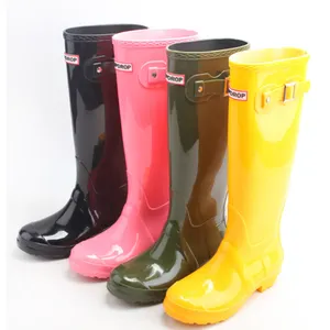 Botas de chuva para mulheres, botas de chuva coloridas para mulheres, pvc, forro para homens, bota de chuva à prova d'água