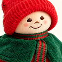 Weihnachtswichtel-Plüschpuppen aus Polyester im Paar mit Strickmütze, Pompon-Umhang, Schal, besticktem Gesicht und 3D-Form – Festtagsdeko