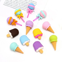 Vente chaude 3D dessin animé crème glacée en forme de gomme Kawaii drôle créatif Dessert série crayon gomme pour enfants cadeau promotionnel