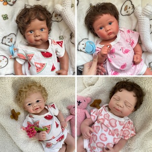 Poupées Reborn Personnalisées avec Cheveux Implantés, Coiffure Bouclée/Droite, Options Multicolores, Poupée Bébé Réaliste en Silicone <span class=keywords><strong>pour</strong></span> Collectionneurs - Product Image 5