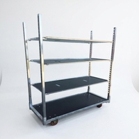Chariot de transport de plantes en acier galvanisé à chaud, type Danemark, avec étagères en contreplaqué, pour pépinière et serre, modèle Dutch CC Container