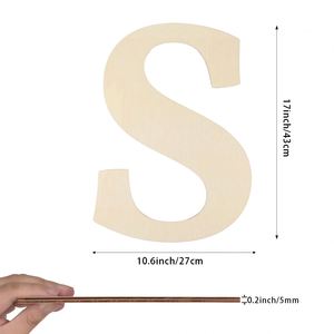Letras Decorativas de Madera Creativas, 26 Letras Mayúsculas, 17 Pulgadas, Sin Acabado, para Manualidades, Letras de Madera Duraderas para Decoración del Hogar, Modelo Moderno para Regalo - Product Image 2